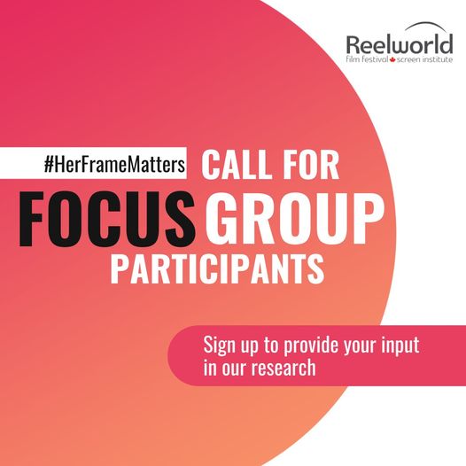 Graphic that reads "#HerFrameMatters Call for Focus Group Participants", 'sign up to provide your input in our research'
