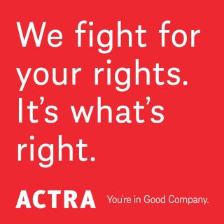 We fight for the rights of all performers, every single day. Members know that the union advocates for fair pay, respect on set, diversity and inclusion, safety, and more, for all performers. It’s the right thing to do.

ACTRA. You’re #InGoodCompany.

See link in profile to learn more.