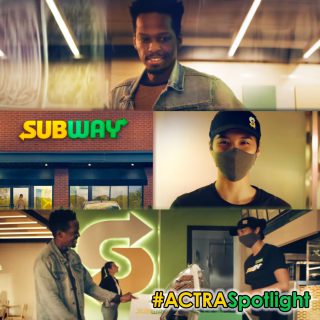 Today our #ACTRASpotlight shines a light on this @subwaycanada ad by @dentsumb featuring #ACTRA members Anne Cassar, @kayleighmagazine, Madeleine Claude, Marc Daniel, Inhacioh Gonzalez, Francis Moreau, Mshal Nazari, Jaa Smith-Johnson (@jaa.sj) and Blair Young (@kiltedcalgarian). #ACTRATalent #InGoodCompany See video link in profile.