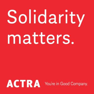 Solidarity matters. Why? Because when we work together as a union, we make things better for all performers. We’ve been doing it since 1943, and we’re going to keep doing it for years to come. That’s why You’re #InGoodCompany with ACTRA.

See link in profile to learn more.